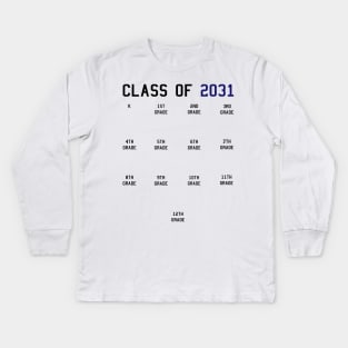 Class of 2031 Grow With Me Kids Long Sleeve T-Shirt